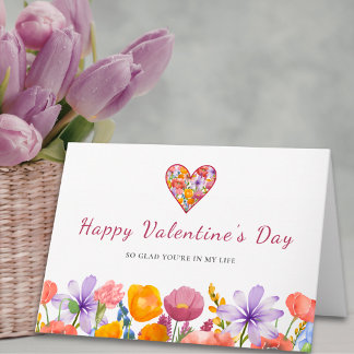 Valentine’s Day for Her - Floral Heart Flower Card