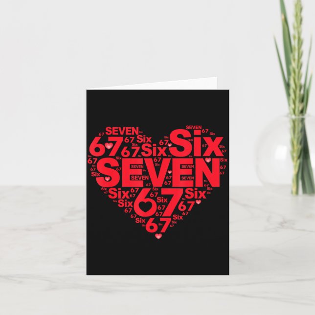Valentine’s Day Funny 67 Meme Six Seven 6 7 Valent Card (Front)