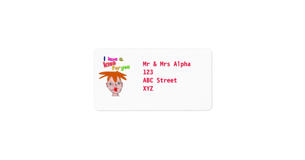 Valentine’s Day funny kiss Avery Label | Zazzle