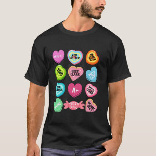 Valentine s Day funny teacher colorful vintage hea T-Shirt