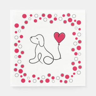 Valentine’s Day Galentine’s Day Dog Party Napkins