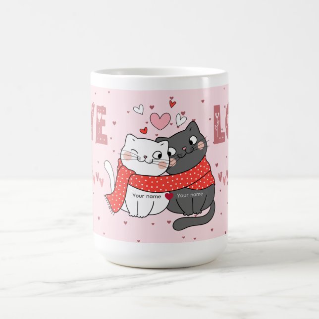 Valentine’s Day Gift for Cat Moms & Cat Dads Coffee Mug (Center)