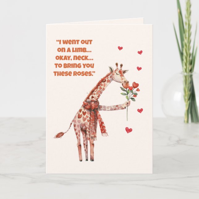 Valentine’s Day Giraffe Couple Card – Cute & Funny (Front)