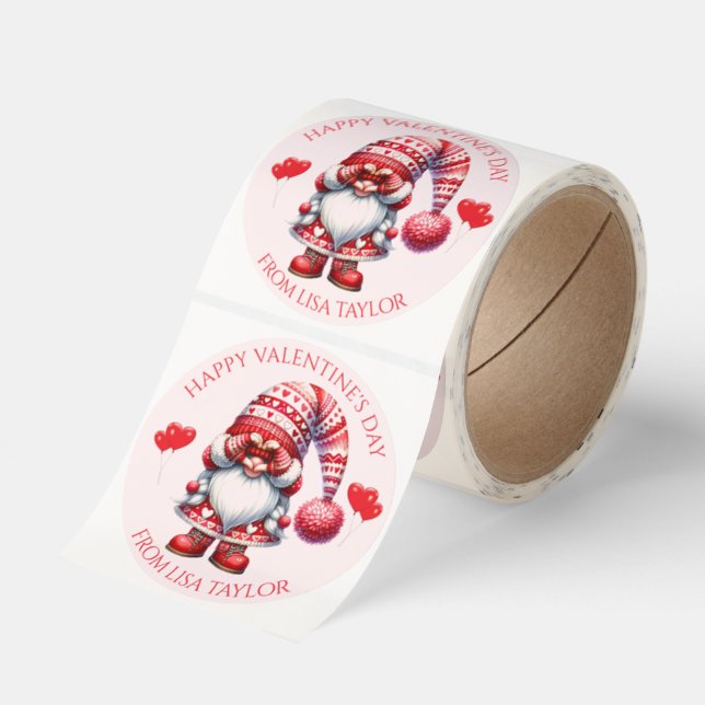 Valentine’s Day Gnome Sticker  (Roll)