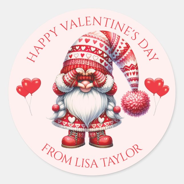 Valentine’s Day Gnome Sticker  (Front)
