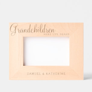 Valentine’s Day Grandchildren Make Life Grand Wood Engraved Frames
