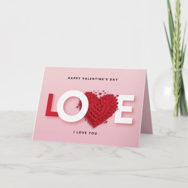  Valentine’s Day Greeting Card – Love Hearts  (Front)