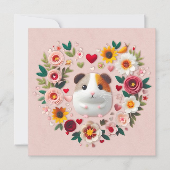 Valentine’s Day Guinea Pig Holiday Card (Front)