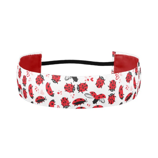 Valentine’s Day headband Love bugs red & white (Front)