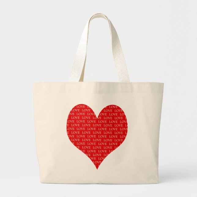 Valentine’s Day Heart Large Tote Bag (Front)