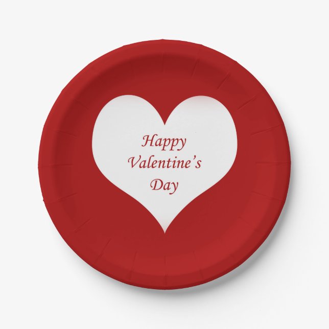 Valentine’s Day Heart Paper Plates (Front)
