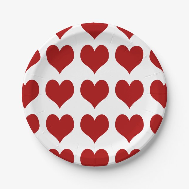 Valentine’s Day Heart Paper Plates (Front)