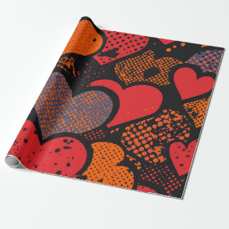 Valentine’s Day Heart Pattern – Retro Pop Art Wrapping Paper