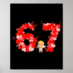 Valentine’s Day Hearts 67 Meme Six Seven 6 7 Cute Poster