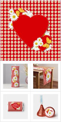Valentine’s Day Hearts and Daisies