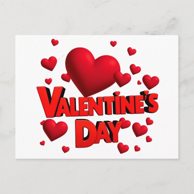 Valentine´s day hearts love  postcard (Front)