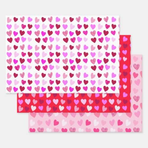 Valentines Day Hearts Wrapping Paper Sheets