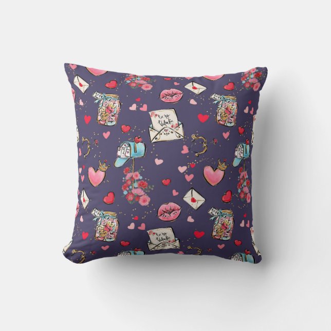 Valentine’s Day Holiday Throw Pillow (Front)