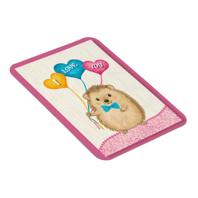 Valentine’s Day I Love You Cute Hedgehog Magnet (Right Side)