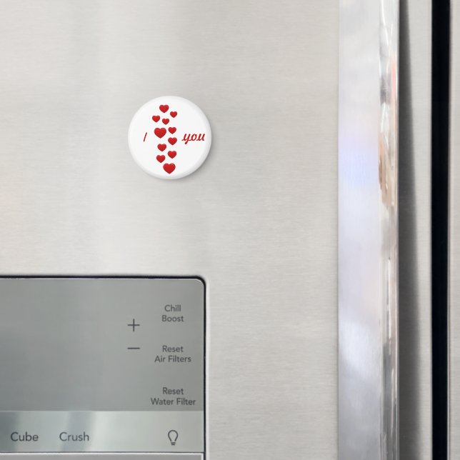 Valentine’s Day “I Love You” Magnet – Red Hearts (In Situ (Fridge))