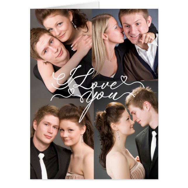 Valentine’s Day I Love You Photo Collage  Card (Front)