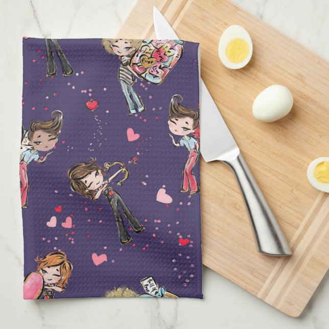 Valentine’s Day  Kitchen Towel (Quarter Fold)