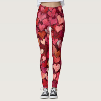 Valentine’s Day Leggings – Romantic Heart Pattern