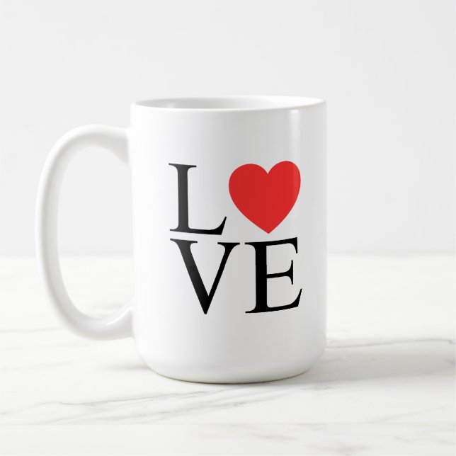 Valentine’s Day Love Heart Graphic Coffee Mug (Left)