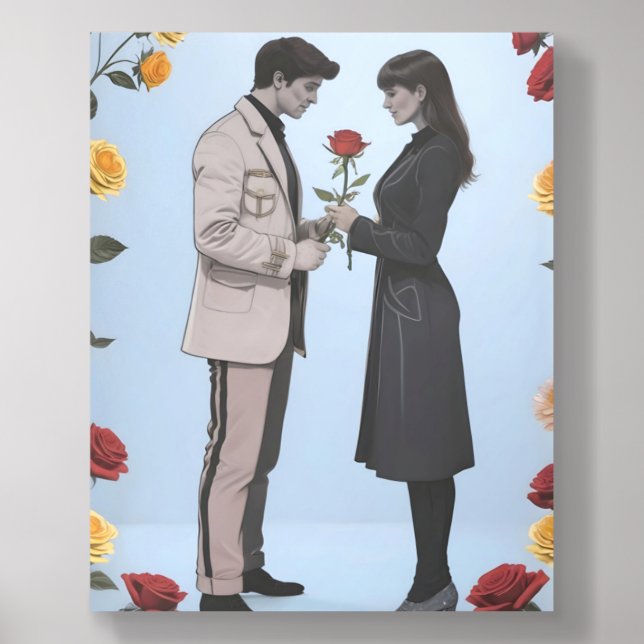 Valentine’s Day Love–Romantic Rose Photo Tile (Front Set)