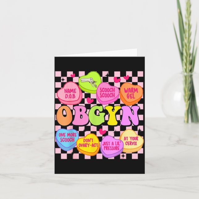 Valentine’s Day Obgyn Nurse Gynaecology Gynaecolog Card (Front)
