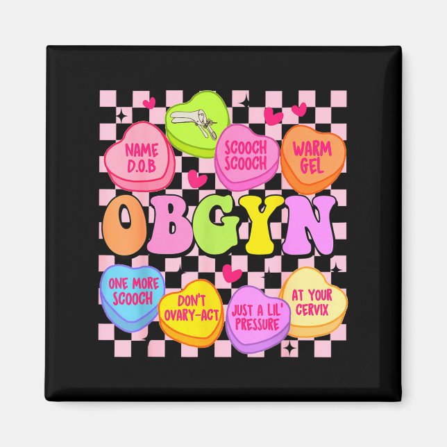 Valentine’s Day Obgyn Nurse Gynaecology Gynaecolog Magnet (Front)
