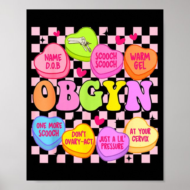 Valentine’s Day Obgyn Nurse Gynaecology Gynaecolog Poster (Front)