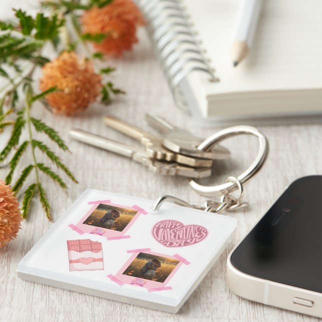 Valentine’s Day Personalized Acrylic Keychain (Front Right)