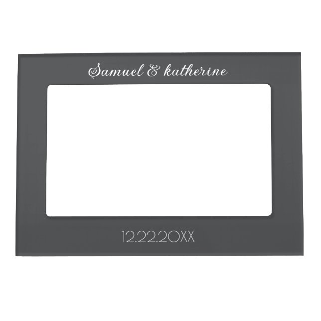 Valentine’s Day Personalized Couple Name & Date Magnetic Frame (Front)
