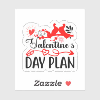 Valentine’s Day Plan Cute Romantic Love Schedule D Sticker