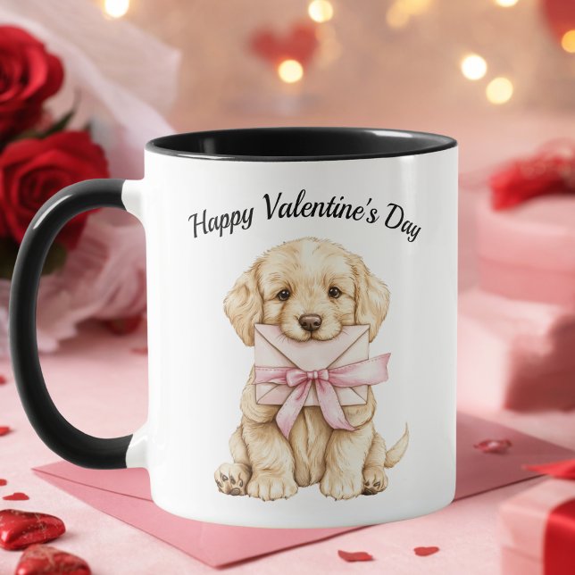 Valentine’s Day Puppy Mug-Cute Dog Valentine Gift Mug (Creator Uploaded)