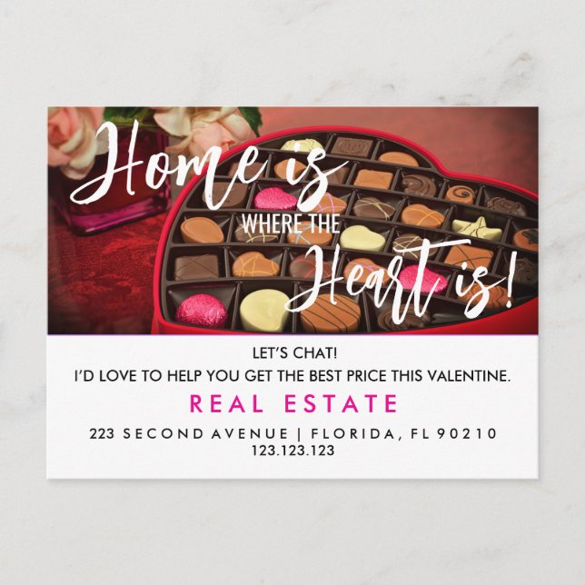 Valentine’s Day Real Estate Marketing love  Announcement Postcard (Front)