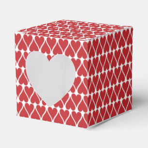 Valentine’s Day Red Hearts Pattern Favor Boxes
