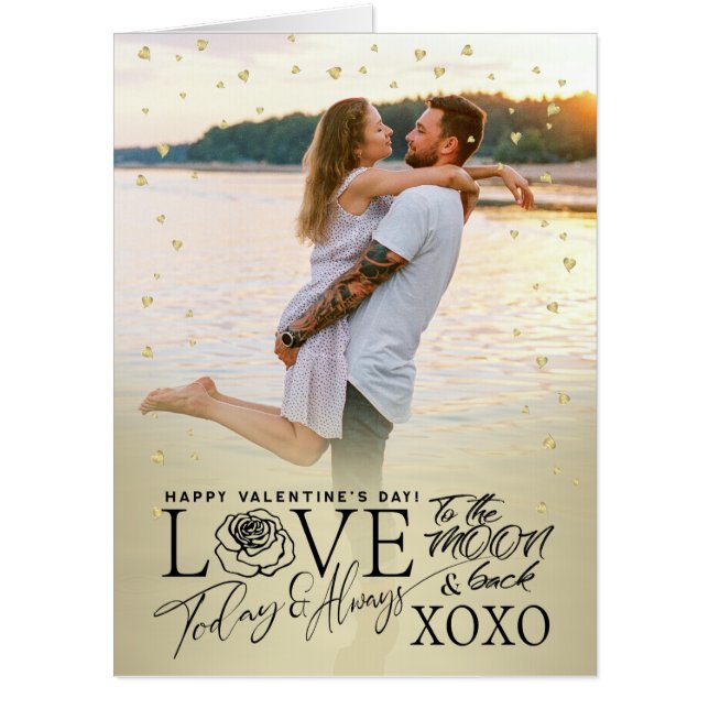 Valentine’s Day Romantic Golden Card (Front)