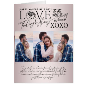 Valentine’s Day Soft Blush  Photo Collage  Card