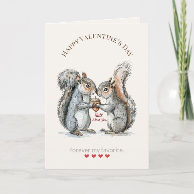 Valentine’s Day Squirel Card – Cute Romantic (Front)