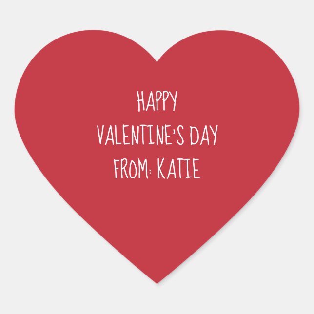 Valentine’s Day stickers for valentines and favors (Front)