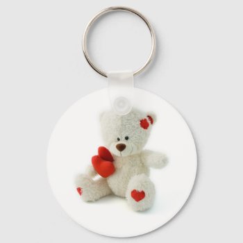 Valentine’s Day Teddy Bear Keychain by stopnbuy at Zazzle