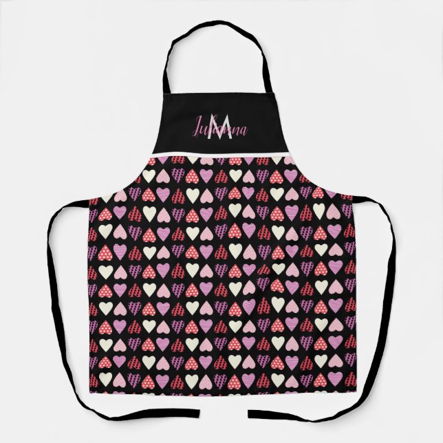 Valentine’s Day Theme Heart Pattern Apron (Front)