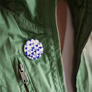 Valentine’s Day Watercolor Hearts – blue Button