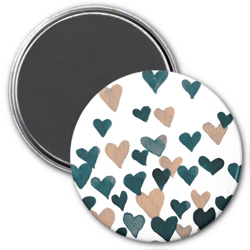 Valentines Day Watercolor Hearts  neutral Magnet