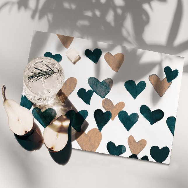 Valentine’s Day Watercolor Hearts – neutral Placemat (Creator Uploaded)