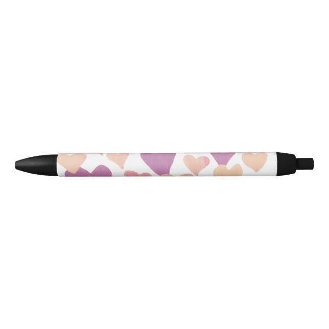 Valentine’s Day Watercolor Hearts – pastel pink Pen (Front)