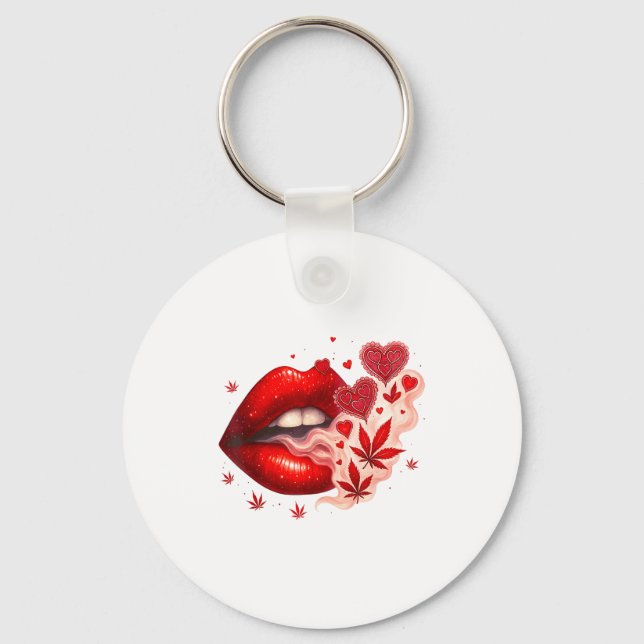 Valentine’s Day Weed Lover Stoner Babe  Keychain (Front)