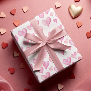 Valentine’s Day Wrapping Paper with Pink Hearts